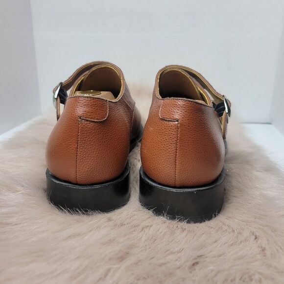 Awl & Sundry Handcrafted Brown Leather Double Monk Oxford Mens Shoes Size 8.5 - Picture 4 of 9